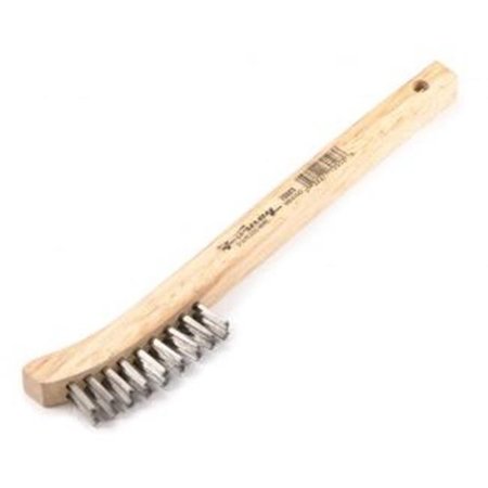 TOTALTOOLS Industries Inc 70503 Wire Scratch Brush; Stainless Steel With Curved Wood Handle TO858910